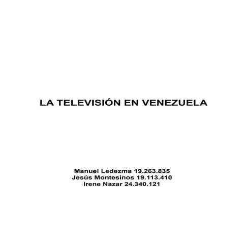 Ensayo tv en venezuela