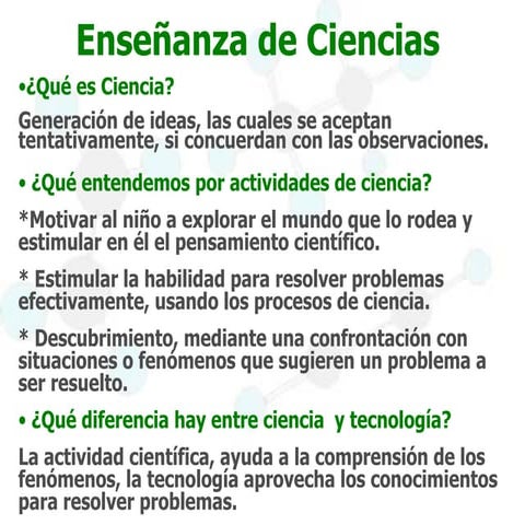 EnseñAnza De Las Ciencias En El Preescolar
