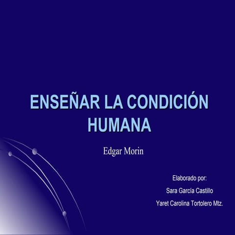 EnseñAr La CondicióN Humana