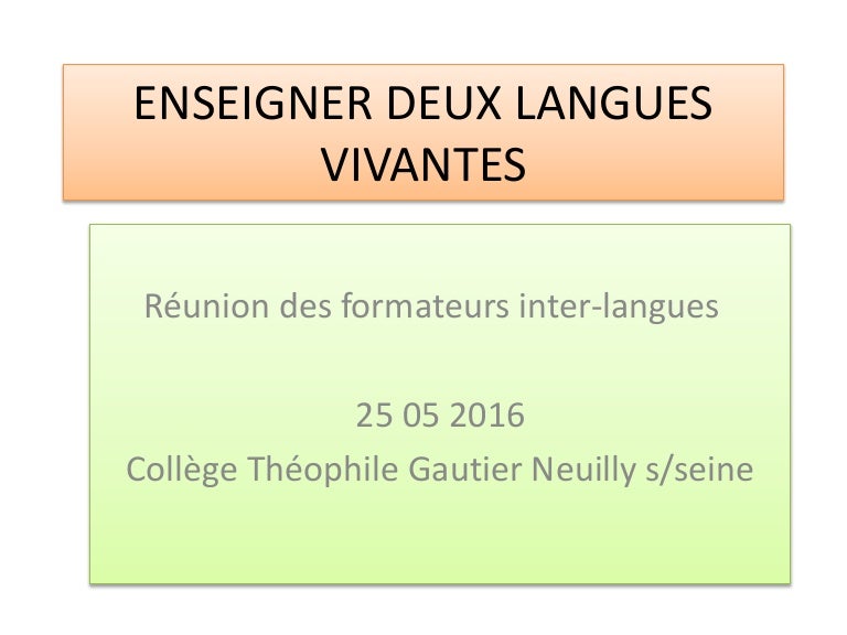 Enseigner deux langues vivantes
