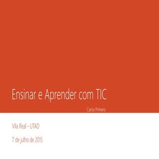 Ensinar e aprender com TIC