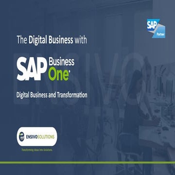 Ensivo Solutions - Software Company, SAP B1, ERP, Mobile App, Website