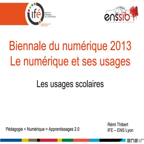 Enssib usages-scolaires-numériques-2013 10-14