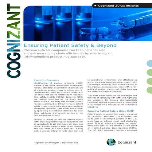 Ensuring Patient Safety & Beyond