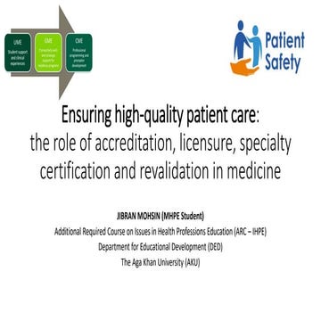 Ensuring high-quality patient care: the role of accreditation, licensure, spe...