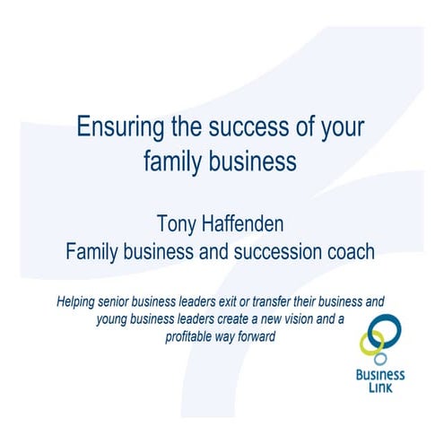 Ensuring the succcess of your family business