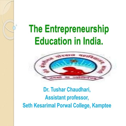 Entrepreneurship education in india