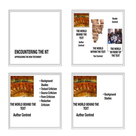 ENT1 Approaching the NT