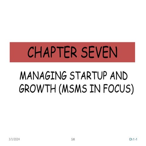 Chapter seven Entrepreneurship Freshman course