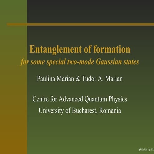 Entanglement of formation