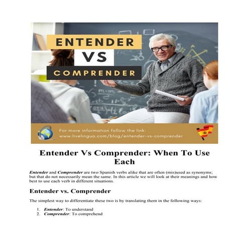 Entender vs Comprender