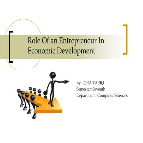 Role of entrepreneurship in the economic development | PPTX