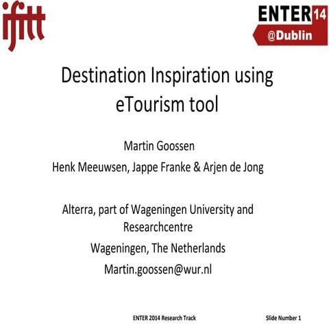 Destination Inspiration using eTourism Tool 
