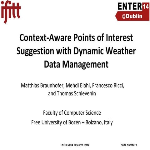 Context-Aware Points of Interest Suggestion with Dynamic Weather Data Management