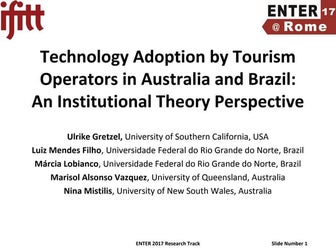 Technology Adoption by Tourism Operators in Australia and Brazil: An Institut...