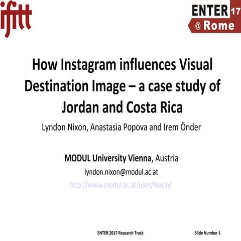 How Instagram influences Visual Destination Image - a case study of Jordan an...