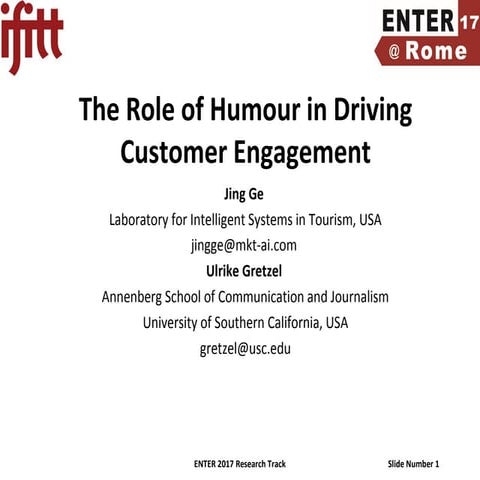The Role of Humor in Driving Customer Engagement | PPT