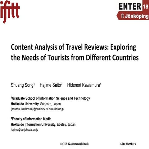 Content Analysis of Travel Reviews: Exploring the Needs of Tourists ...