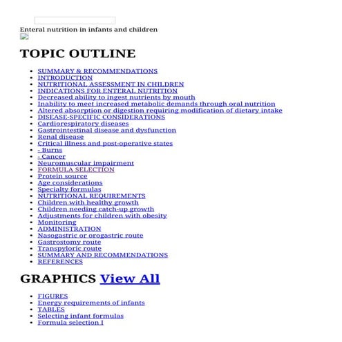Enteral nutrition in infants and children | PDF