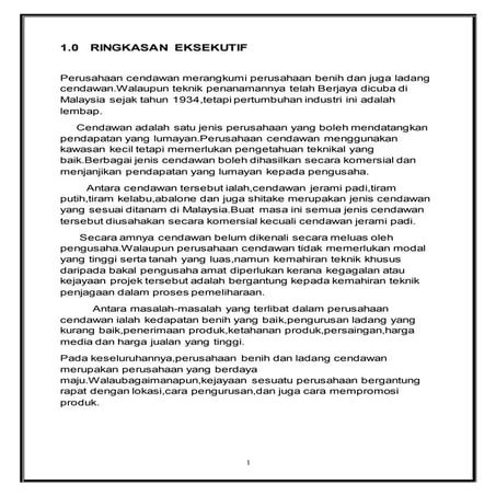 Rancangan Perniagaan Cendawan