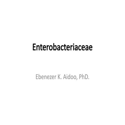 Enterobacteriaceae , Enterobacter and their Biochemical Test | DOCX