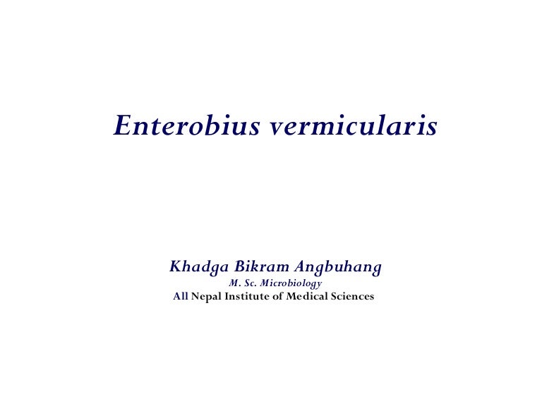 Enterobius vermicularis slideshare - Traducerea «enterobíase» în 25 de limbi