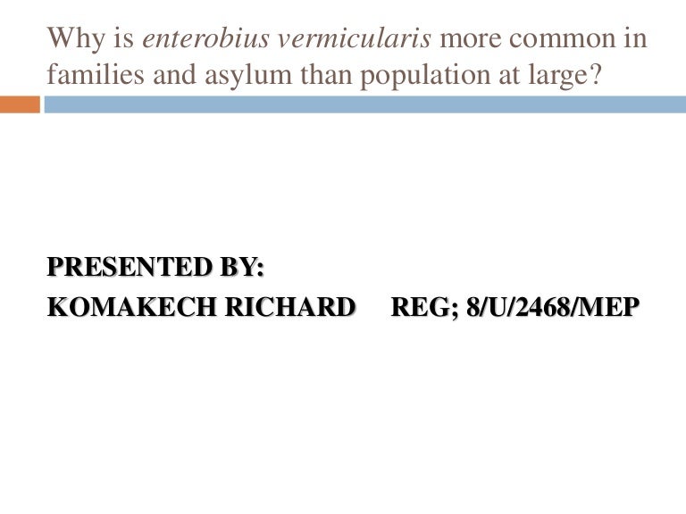 enterobius vermicularis a bisayában