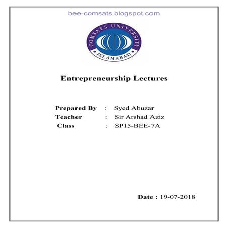 Enterpreneurship