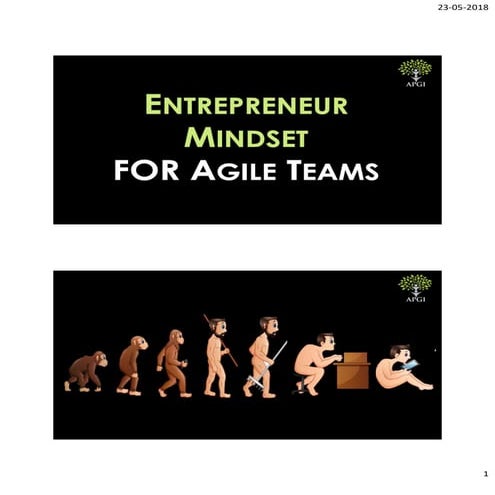 Enterpreneur mindset for agile teams sharmila patwardhan