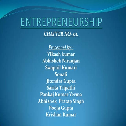 Enterpreneurship. 01