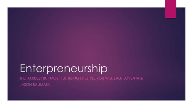 Enterpreneurship