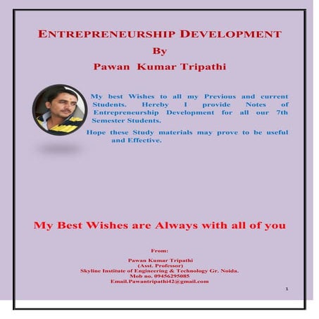 Enterpreneurship development by_pawan_tripathi_2014_09_14_10_41_17_775