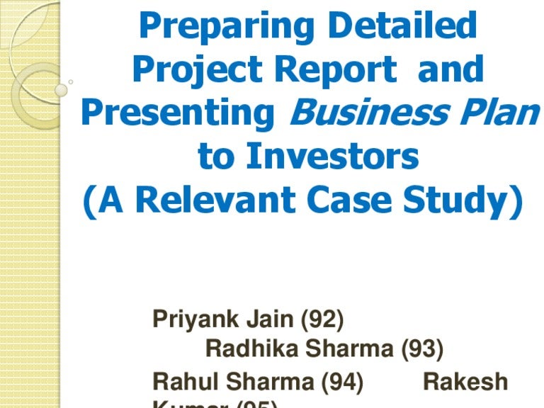 preparing detailed project report and presenting business sample business project report for bank loan