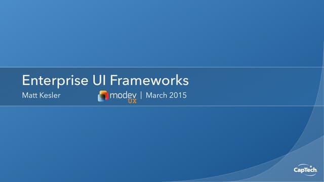 Designing and Building (Your Own) UI Frameworks For the Enterprise
