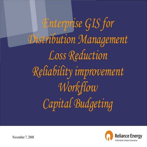 Smart Grids:Enterprise GIS For Distribution Loss Reduction in Electric Utilit...