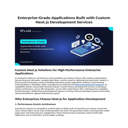 Enterprise-Grade Applications Built with Custom Next.js Development Services....