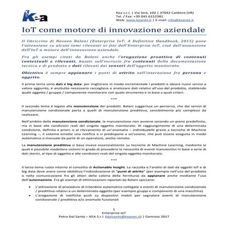 IoT come motore di innovazione aziendale