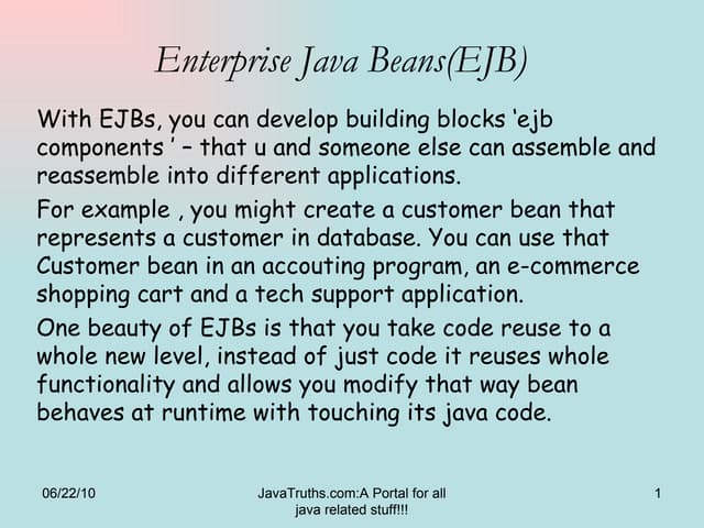 Enterprise  Java  Beans( E)