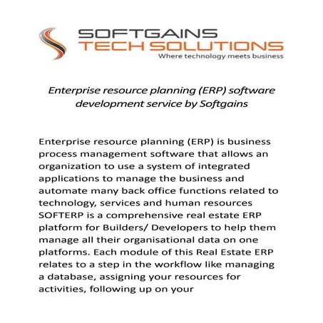 Enterprise resource-planning-softgains