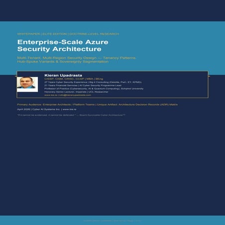 Enterprise-Scale Azure Security Architecture: Multi-Tenant & Multi ...