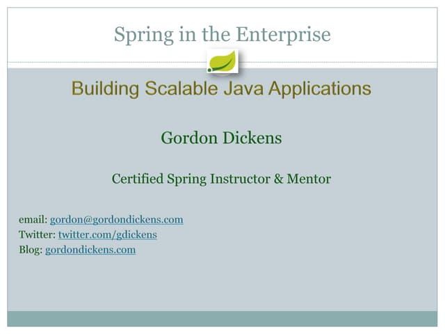 Enterprise Spring Building Scalable Applications
