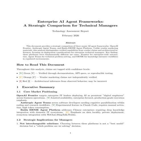 Comparison of Enterprise Agent Frameworks | PDF