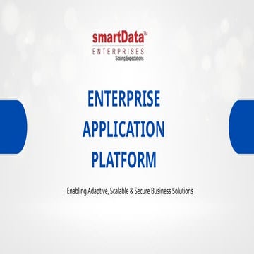 Building Enterprise Software Applications with SmartData