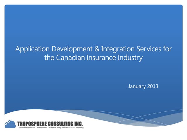 Enterprise Application Services Troposphere Consulting Jan 2013