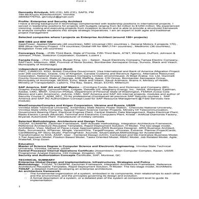 Enterprise and Security Architect 