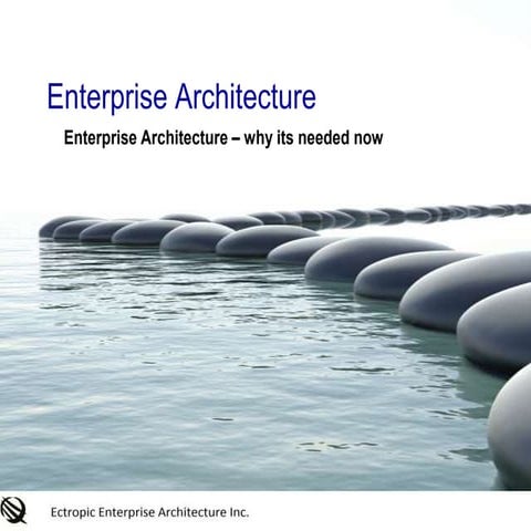 Enterprise Architecture - Why it is needed, now 