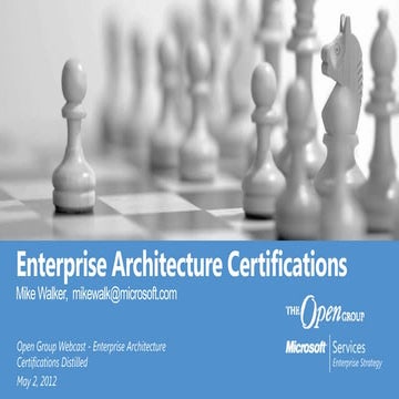 Enterprise Architecture Certifications Distilled