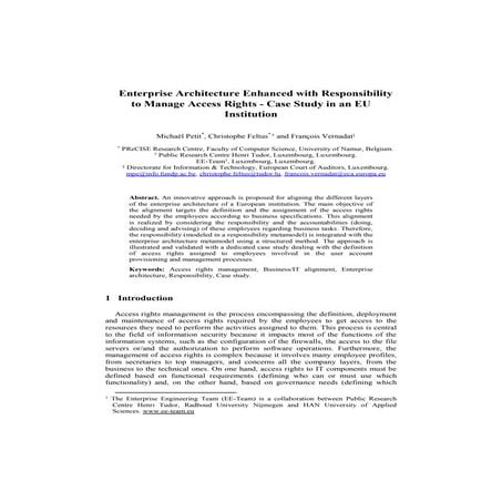 Enterprise architecture enhanced with responsibility to manage access rights ...