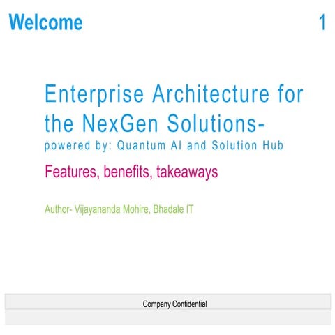 Enterprise Architecture for NexGen Solutions