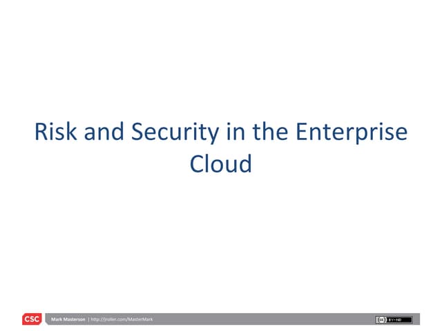 Enterprise Cloud Risk And Security
